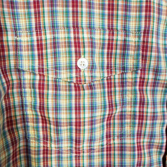 American Eagle Mens Shirt Size XXL Axle Button Up Multicolor Plaid Pockets - Picture 4 of 8